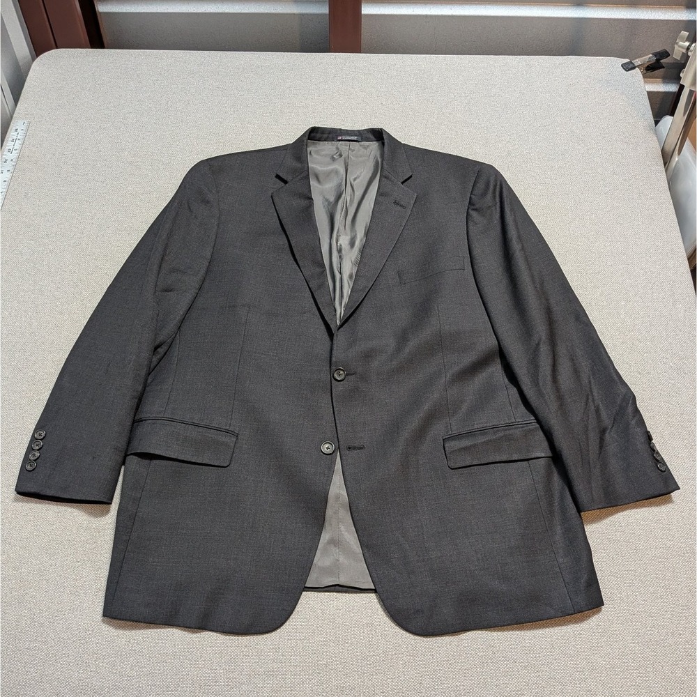 Hart Schaffner Marx Men's Blazer Charcoal Gray Wool Union USA Made Vintage
